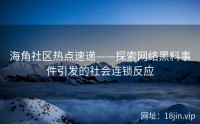 海角社区热点速递——探索网络黑料事件引发的社会连锁反应