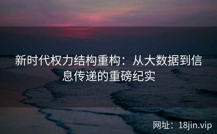 新时代权力结构重构：从大数据到信息传递的重磅纪实